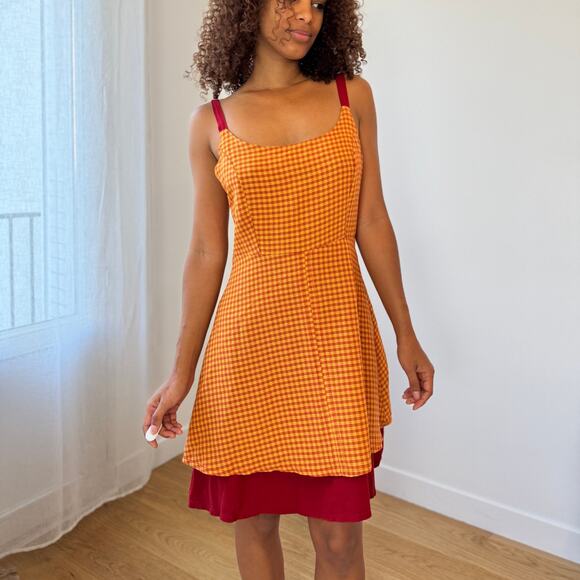 Vintage Gingham Layered A-Line Sundress (S/M) - Picture 1 of 5